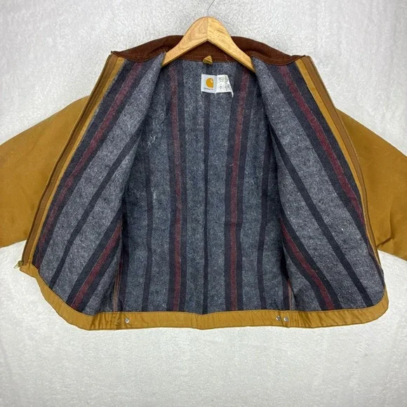 Carhartt Detroit Jacket Blanket Lined Mens 48 Tall J01 BRN Brown 6BLJT - Picture 4 of 16